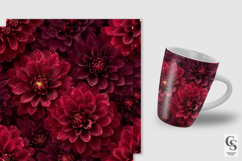 Burgundy Dahlia Flowers Seamless Pattern Product Image 5