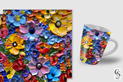 Colorful 3D Painted Flowers Seamless Patterns Product Image 2