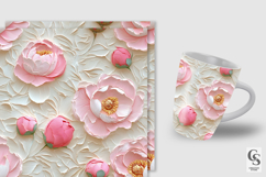 Elegant 3D Embossed Flowers Digital Paper Product Image 2