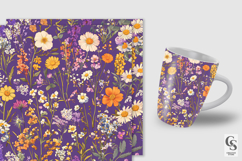 Cute Purple Wildflowers Seamless Patterns Product Image 5