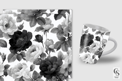 Black and White Roses Digital Paper Product Image 2