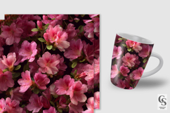 Pink Azalea Flowers Garden Digital Paper Product Image 2