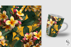 Pink and Yellow Plumeria Flowers Pattern Product Image 2
