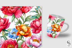 Colorful Peony Flower Digital Papers Product Image 4