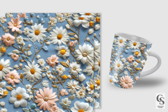 French Daisy Floral Embroidery Seamless Patterns Product Image 2