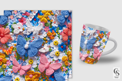 3D Crochet Floral Butterflies Digital Papers Product Image 4