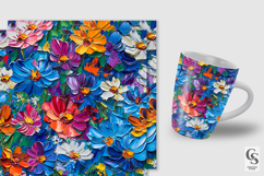 Impasto Painted Cosmos &amp; Daisy Flowers Patterns Product Image 5