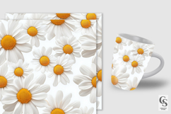 White Daisy Flowers Digital Paper Patterns Product Image 2