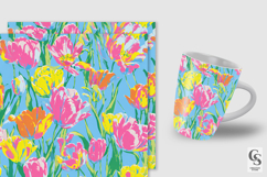 Preppy Tulip Flowers Digital Papers Product Image 2