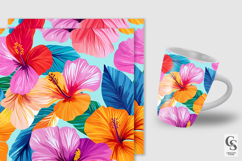 Bright Summer Hibiscus Flowers Seamless Patterns Product Image 2