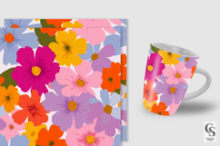 Colorful Whimsical Flowers Digital Papers Product Image 2