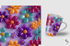 Glossy 3D Flowers Seamless Patterns Product Image 4
