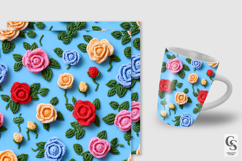 Colorful 3d crochet roses Seamless Patterns Product Image 2