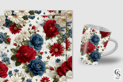Vintage Patriotic Flowers Seamless Patterns Product Image 2