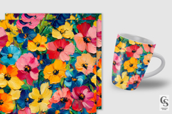 Spring Impasto Painted Flowers Seamless Patterns Product Image 2