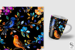 Crystal Floral Birds Digital Papers Product Image 5