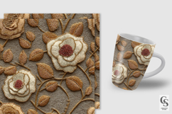 Boho Beaded Roses Embroidery Seamless Pattern Product Image 2