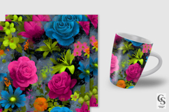 Graffiti Neon Flowers Seamless Pattern Product Image 5