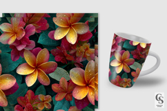 Plumeria Flowers with Dew Drops Seamless Patterns Product Image 2