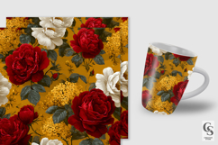 Red and Gold Roses Digital Paper Product Image 2