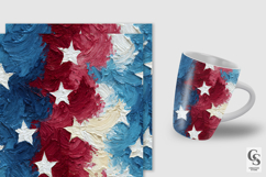 Patriotic Impasto Painted Stars Seamless Patterns Product Image 5