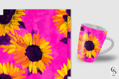 Vibrant Yellow and Pink Sunflower Seamless Patterns Product Image 2