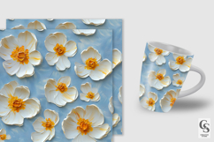 Impasto Painted 3D Flowers Digital Paper Product Image 4