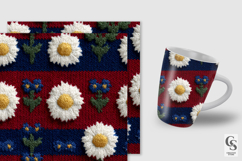 Patriotic Knitted Daisy Floral Seamless Patterns Product Image 2