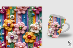 Spring Knitted Crochet Flowers Seamless Patterns Product Image 4