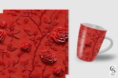 Red embossed roses Seamless Patterns Product Image 2