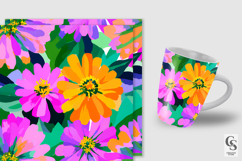 Watercolor Colorful Zinnia Flower Papers Product Image 3