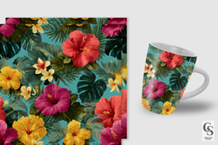 Summer Hawaiian Flowers Seamless Patterns Product Image 2