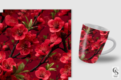 Red Plum Blossoms Seamless Patterns Product Image 5