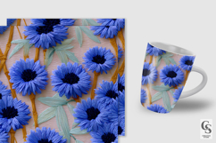 Blue Floral Embroidery Seamless Patterns Product Image 4