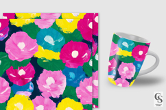 Colorful Neon Painted Flowers Seamless Patterns Product Image 5