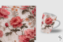 Distressed Rose Flowers Seamless Patterns Product Image 2