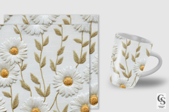 Beige Daisy Floral Embroidery Seamless Patterns Product Image 2