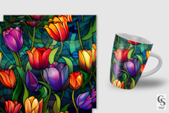Colorful Stained Glass Tulip Flowers Patterns Product Image 4
