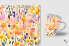 Abstract Watercolor Flowers Digital Papers Product Image 2
