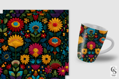 Mexican Flowers Embroidery Seamless Patterns Product Image 2
