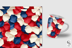 Red Blue White Rose Petals Seamless Patterns Product Image 5