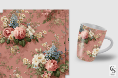 Vintage Cottagecore Flowers Digital Paper Pattern Product Image 3
