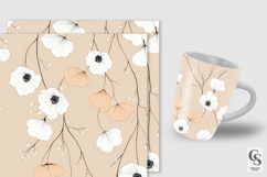 Line Art Poppy Flowers, Minimalist Botanical Drawing Pattern Product Image 2
