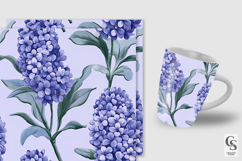 Purple Hyacinth Flowers Seamless Patterns Product Image 2