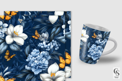 Blue and White Flowers Digital Papers Product Image 2