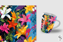 Bold Watercolor Tropical Flowers Digital Paper Product Image 2
