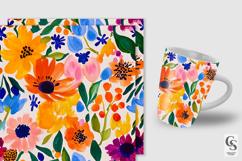 Warm Watercolor Fall Floral Seamless Pattern Product Image 2