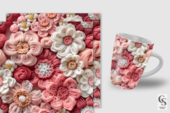 Pink Crochet Flowers Seamless Patterns Product Image 2