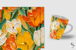 Impasto Painted Bright Tulip Florals Patterns Product Image 5