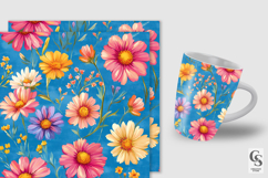 Pink and Teal Summer Watercolor Floral Pattern Product Image 2